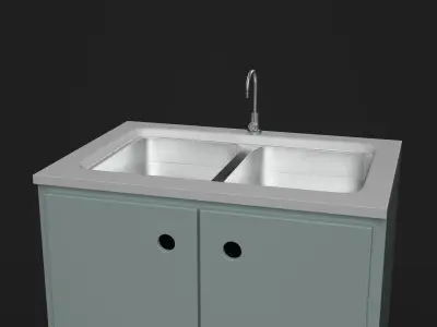 Modern kitchen cabinet-PBR Free 3D model