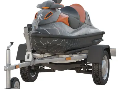  jet ski and trailer 3D model