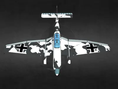 junkers-ju-87 fighter plane with camouflage Low-poly 3D model