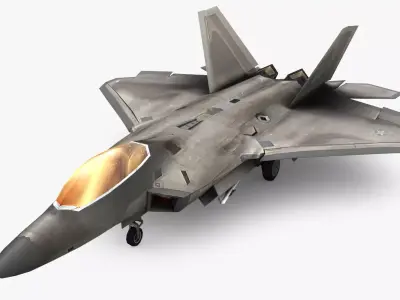 Raptor F22 Low-poly 3D model