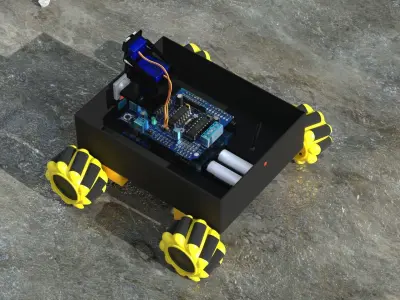 Rover robot with wheels Free 3D model