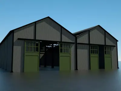WW1 Factory Building Free low-poly 3D model
