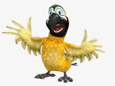 Macaw Parrot Rigged Low-poly 3D model