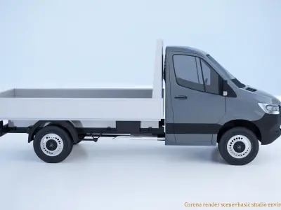 Mercedes Benz Sprinter 2020 dropside W907 L2 Pickup truck 3D model
