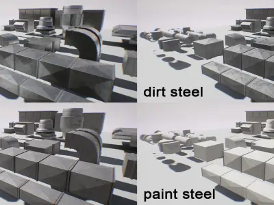 roof mashines system 20 elements lowpoly y Low-poly 3D model