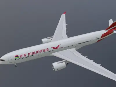 Air Mauritius airbus a330-900neo with cockpit Low-poly 3D model