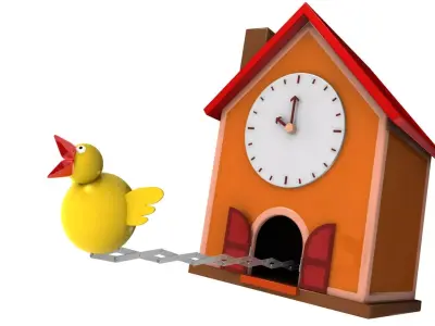 Cuckoo clock Low-poly 3D model