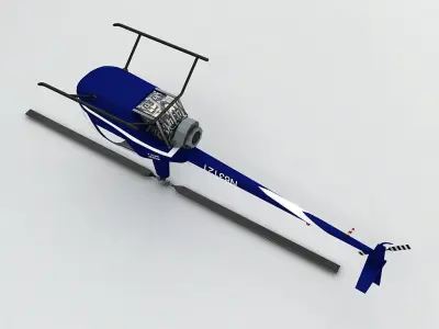 Robinson R22 Helicopter Beta II Low-poly 3D model