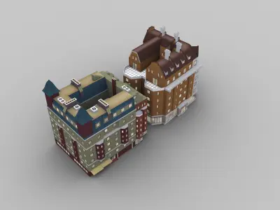 Luxury apartments Pack 1 Low-poly 3D model