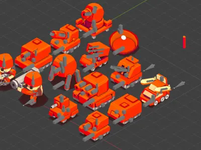 Free 3D Land Units Advance Wars Free low-poly 3D model