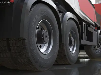 Heavy Duty Truck Wheel Set Black 3D model