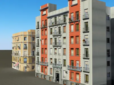 Building Collection 65-68 Low-poly 3D model