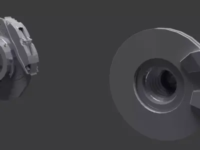 Car Brake Disc  Industrial Brake Pad System Combo Pack Low-poly 3D model