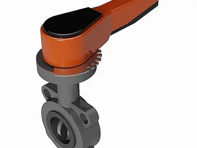 PVC Manual Butterfly Valves - Wafer Type - DIN PN16 Free 3D model