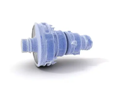 Jet Engine Model Pack with Detailed Components Low-poly 3D model