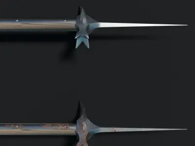 Medieval Lucerne Hammer Low-poly 3D model