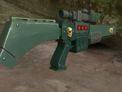 Vindicare assassin exitus rifle Warhammer 40k 3D model