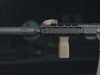 Weapon - AR15 HoloSight AimPoint - assault rifle Low-poly 3D model