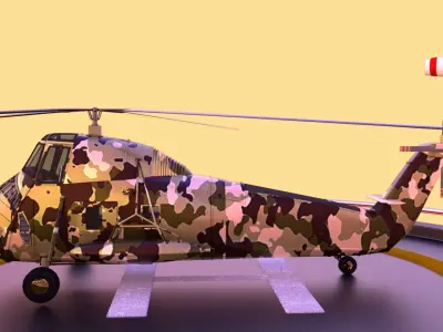 Military helicopter 3D model Low-poly 3D model