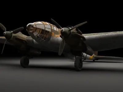Heinkel He 111 german bomber 3D model