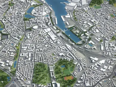 Kiel - center Low-poly 3D model