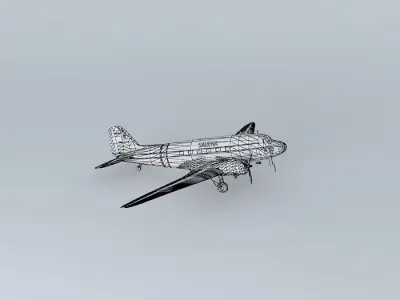 DC 3 at LAX Free 3D model