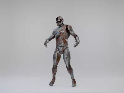 Fully Rigged Rusty Robot Character 3D model