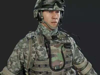 Chinese Soldier Special Forces Military Low-poly 3D model