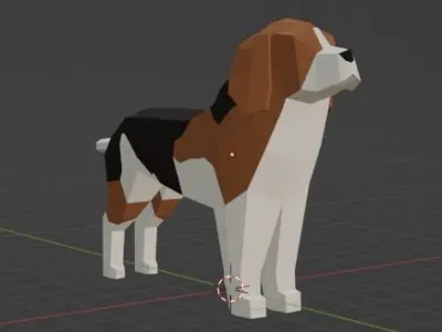 Low Poly Beagle Low-poly 3D model
