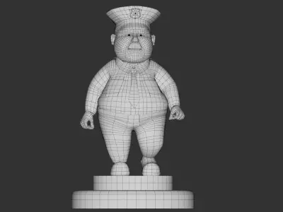 Policeman 3d model police officer figurine Low-poly 3D model