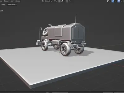 Realistic Navy Truck 3D Model Low-poly 3D model