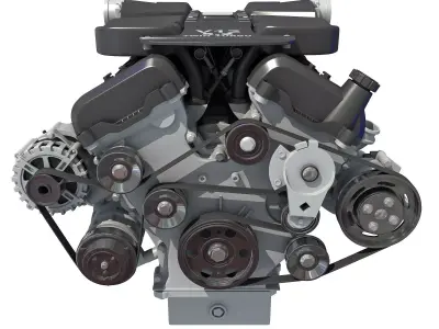 V12 Engine with Internal Parts 3D model