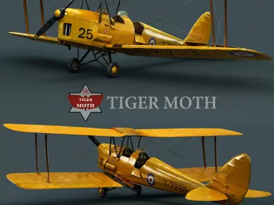 Plane 3D model wwii biplane 3D model