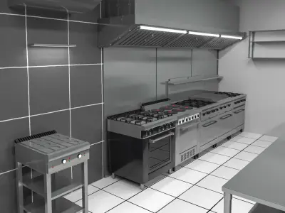 Commercial Kitchen 8 interior model 3D model