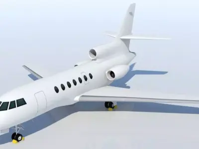 Falcon 50 Static Blank Model Low Poly Low-poly 3D model