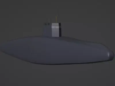Low Poly Submarine Low-poly 3D model