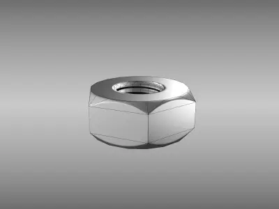 Low-Poly Nut metal Low-poly 3D model