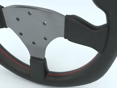 Steering Wheel Sparco R330B Leather Black 3D model