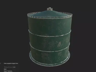 Industrial tank01 Low-poly 3D model Low-poly 3D model