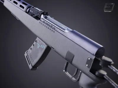 SKS Marksman Rifle Echo PBR Low-poly 3D model