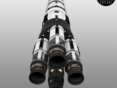 Space sci-fi rocket ship 3D model