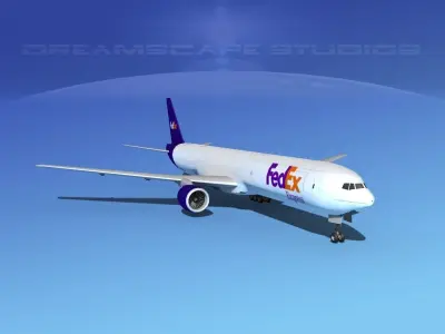 Boeing 777-300 FedEx 3D model
