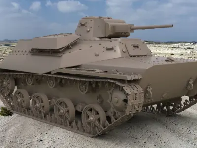 Tank T 40  Clay Mental Ray 3D model