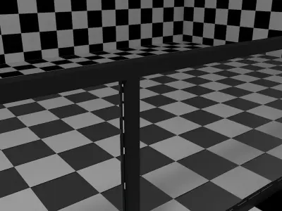 Glass Railing - Style 6 3D model