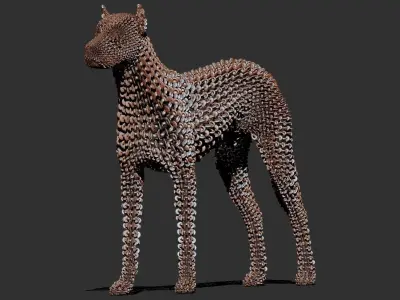 DOG WIREFRAME Free 3D model