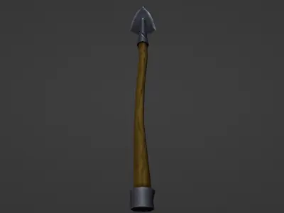 stylized handpaint Spear Free low-poly 3D model