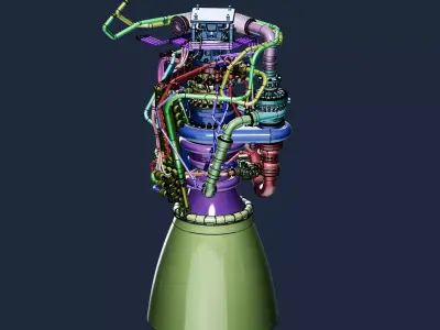 SpaceX Raptor 1 engine 3D print model