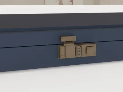 Military Weapon Case Dark Blue Leopard Color Low-poly 3D model