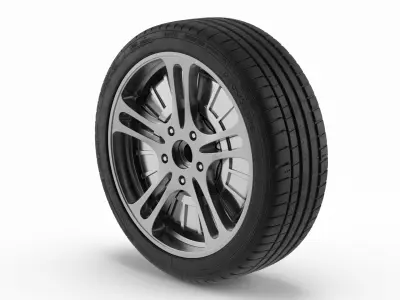 In-Hub Electric Motor Wheel System 3D model
