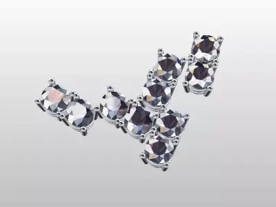 earrings group of diamonds Free 3D model